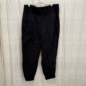 Prana HighRise Nylon Joggers Black Womens XL Pants Performance Outdoor QuickDry